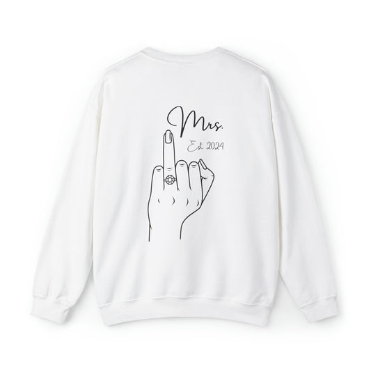 Mrs. Wedding Finger Est.2024 Adult Sweatshirt