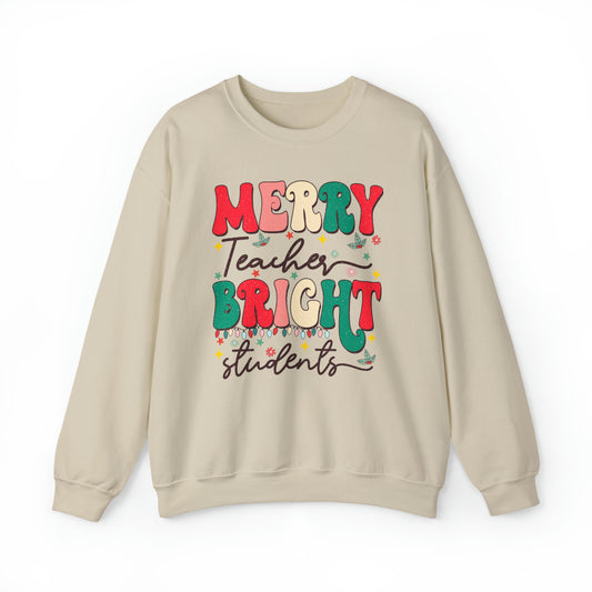 Merry Teacher Bright Students Adult Sweatshirt