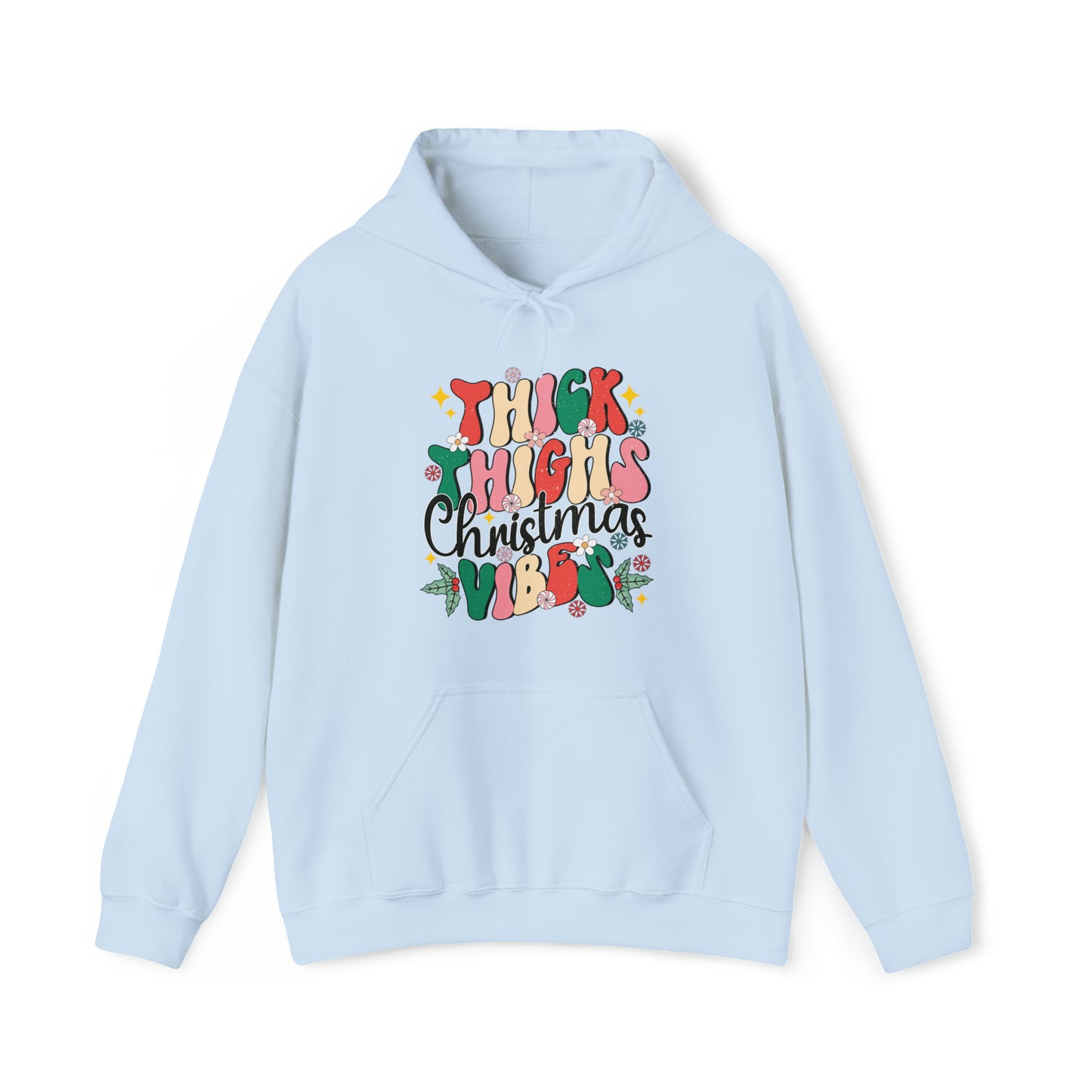 Thick Thighs Christmas Vibed Adult Hoodie