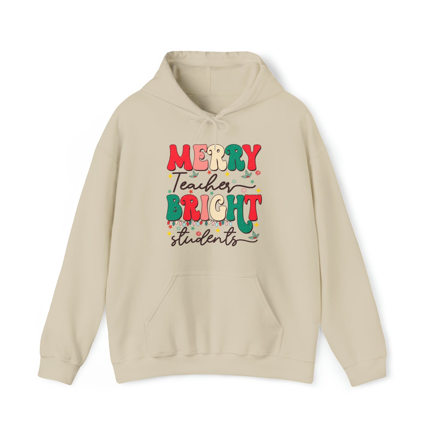 Merry Teacher Bright Students Adult Hoodie