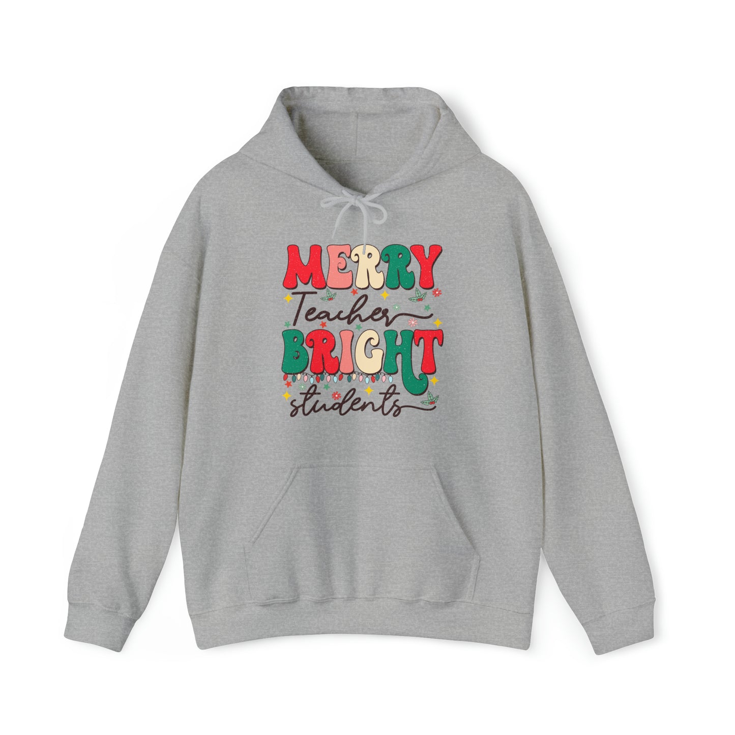 Merry Teacher Bright Students Adult Hoodie